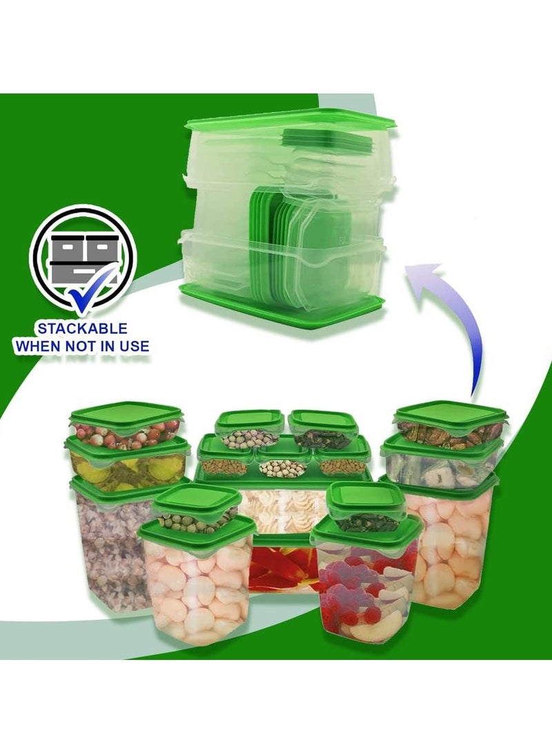 بلومنغ تايم حاويات طعام بلاستيكية متينة لتخزين الطعام مكونة من 17 قطعة، صندوق غداء للكبار خالي من مادة BPA، مناسب لغسالة الأطباق والفريزر والميكروويف - Image 5