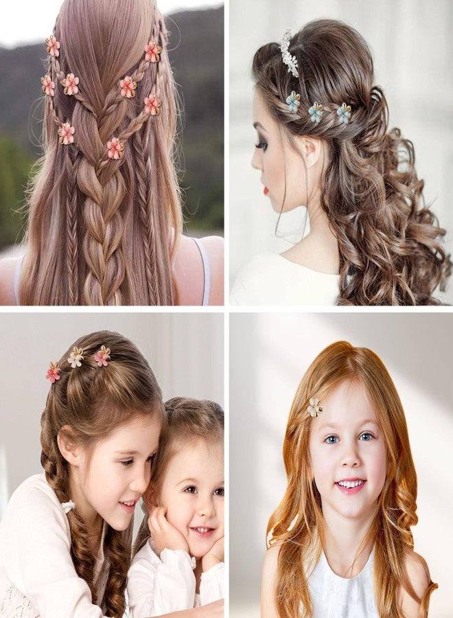 QIUTIMIY Small Flower Hair Clips for Women 16PCS Colourful Mini Crystal Flower Claw Clips for Thin/Thick Curly Hair Non Slip Bangs Pins(16PCS-Style 6) - Image 5
