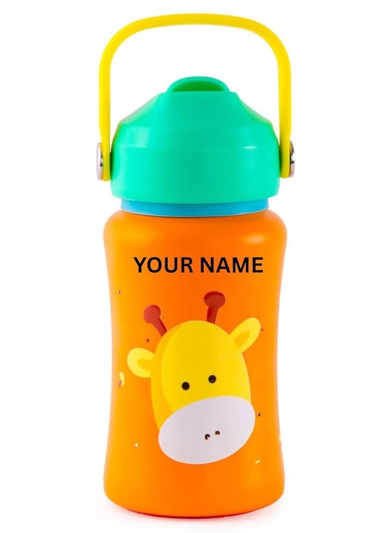 Rabitat Steel Play 3.0 Personalized Stainless Steel Water Bottle- 2 Year Brand Warranty 350 ml Little Boss | BPA-Free | Leak-Proof | Flip-lock Sipper | Easy-Carry Handle | School Bottle - Image 1