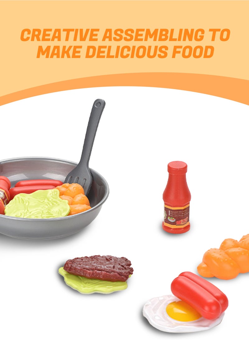 8Pcs Kitchen Cooking Playset, Kids Cooking Pretend Playsets, Kids Household Toys, Play Kitchen Accessories for Girls Boys Toddlers - Image 2