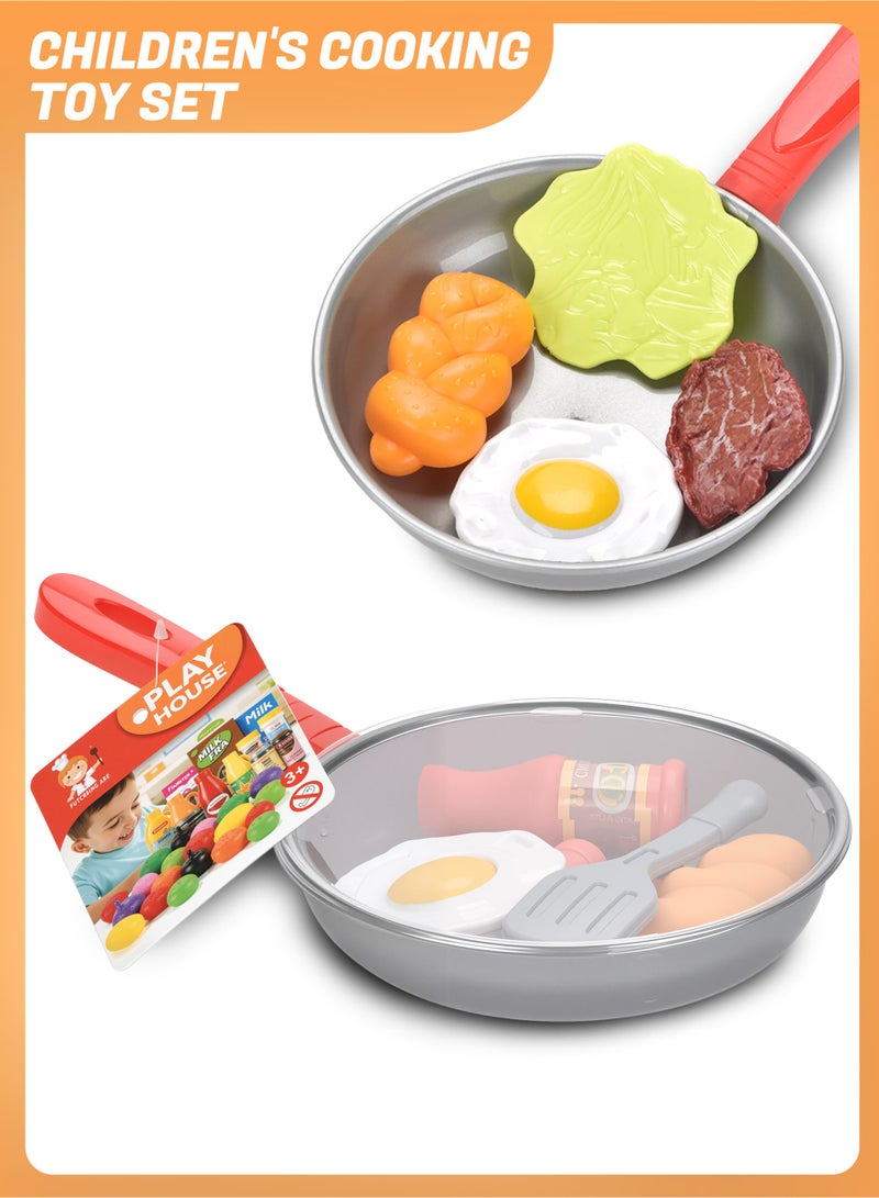 8Pcs Kitchen Cooking Playset, Kids Cooking Pretend Playsets, Kids Household Toys, Play Kitchen Accessories for Girls Boys Toddlers - Image 1