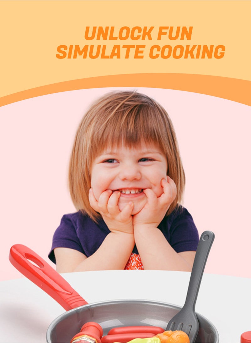 8Pcs Kitchen Cooking Playset, Kids Cooking Pretend Playsets, Kids Household Toys, Play Kitchen Accessories for Girls Boys Toddlers - Image 3