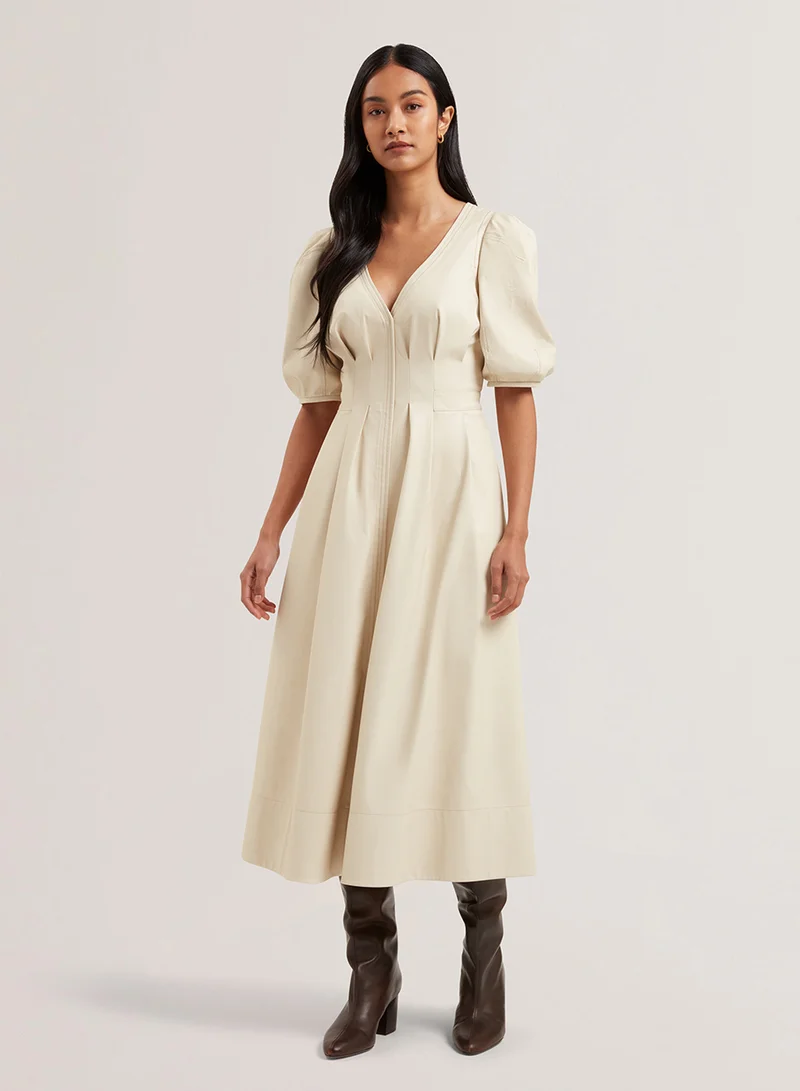 تيد بيكر V-Neck Balloon Sleeve Dress