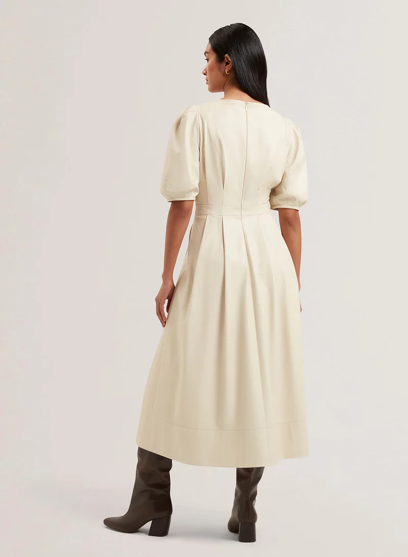 تيد بيكر V-Neck Balloon Sleeve Dress