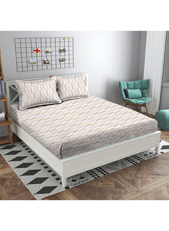DANUBE HOME Danube Home Albany Super King Bed Fitted Sheet Set 200x200+30 cm/50x75+15 cm Rattan Beige | 80 Cotton; 20 Lyocell Bedding Set For Bedroom