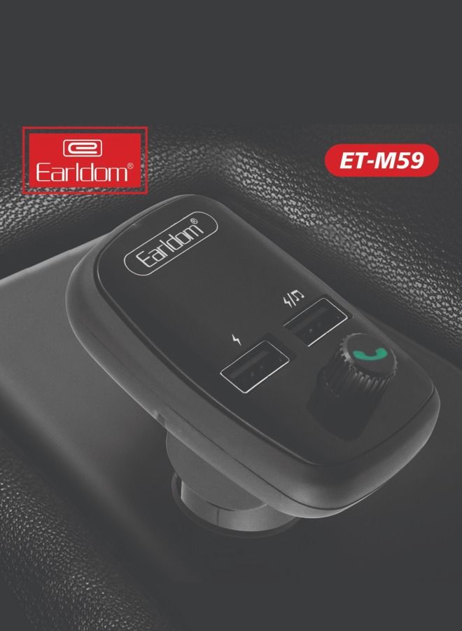 EARLDOM - m59 - Bluetooth Car Kit Wireless Hands-Free FM Transmitter , MP3 Player With Dual 2.4 A USB Charging , Support USB-SD-in And  BT Radio Receiver  , USB Charger , Calling , Multifunction Mp3 - Image 5