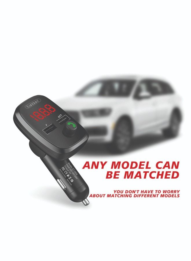 EARLDOM - m59 - Bluetooth Car Kit Wireless Hands-Free FM Transmitter , MP3 Player With Dual 2.4 A USB Charging , Support USB-SD-in And  BT Radio Receiver  , USB Charger , Calling , Multifunction Mp3 - Image 3