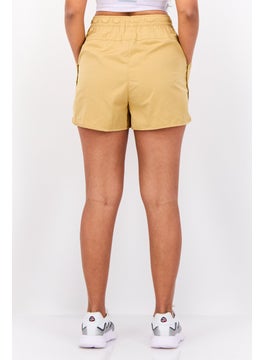 adidas Originals Women Sportswear Fit Embroidered Logo Outdoor Short, Tan  - Image 3