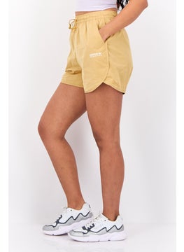 adidas Originals Women Sportswear Fit Embroidered Logo Outdoor Short, Tan  - Image 2