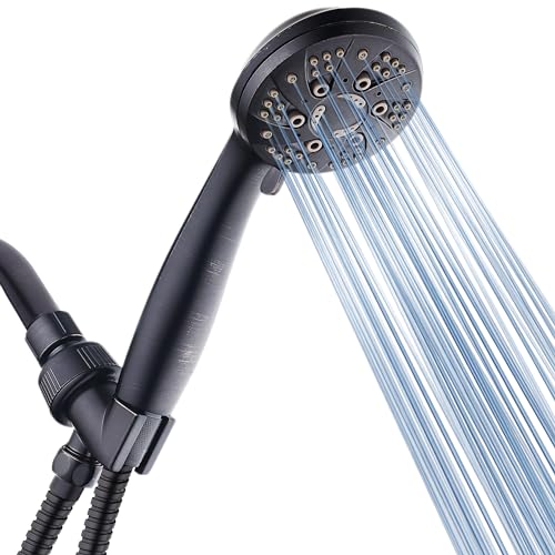 AquaDance High Pressure 6-Setting Oil Rubbed Bronze Handheld Shower Head with Stainless Steel Hose. Officially Independently Tested to Meet Strict US Quality & Performance Standards! - Image 3