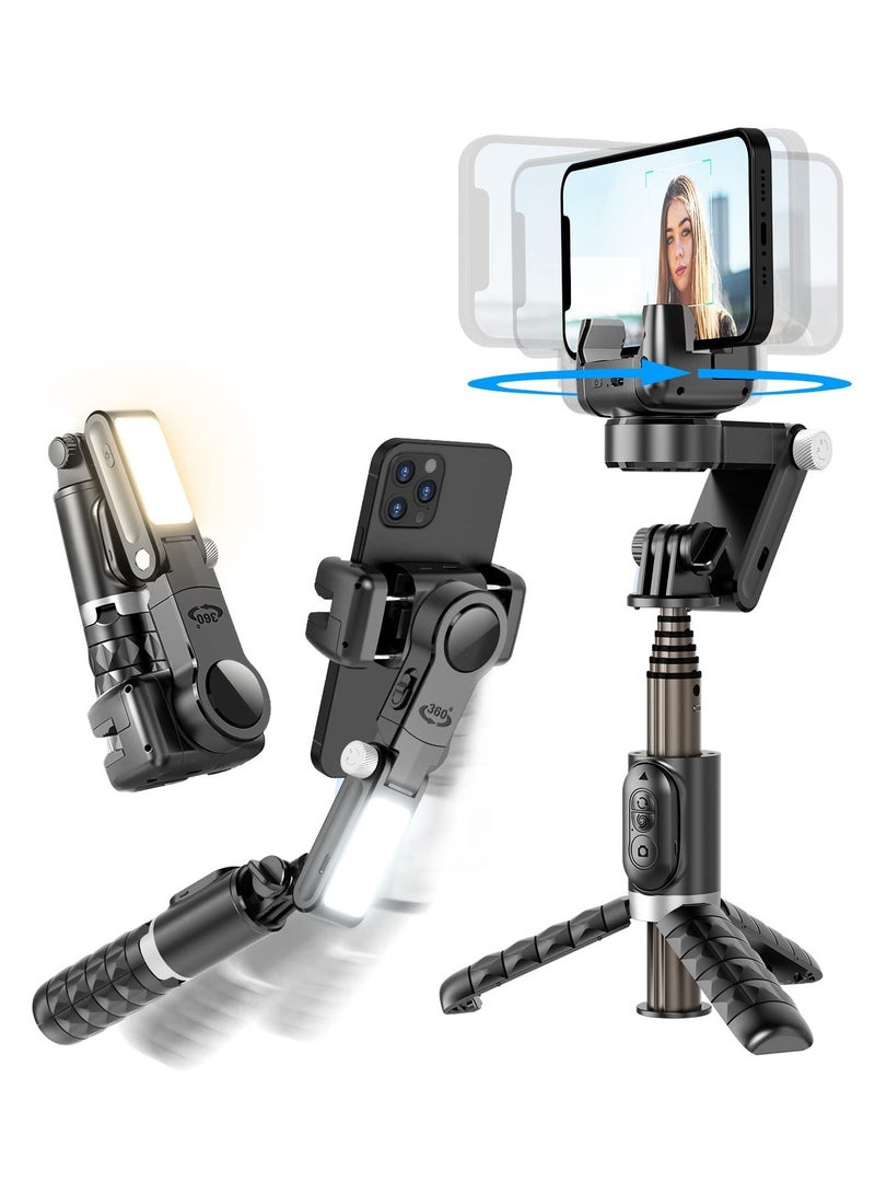 Loquat Selfie Stick Gimbal Stabilizer Auto Balance 1-Axis Stabilizer for Smartphones with 360° Face Tracking Vlog Live Video Recording  - Image 1