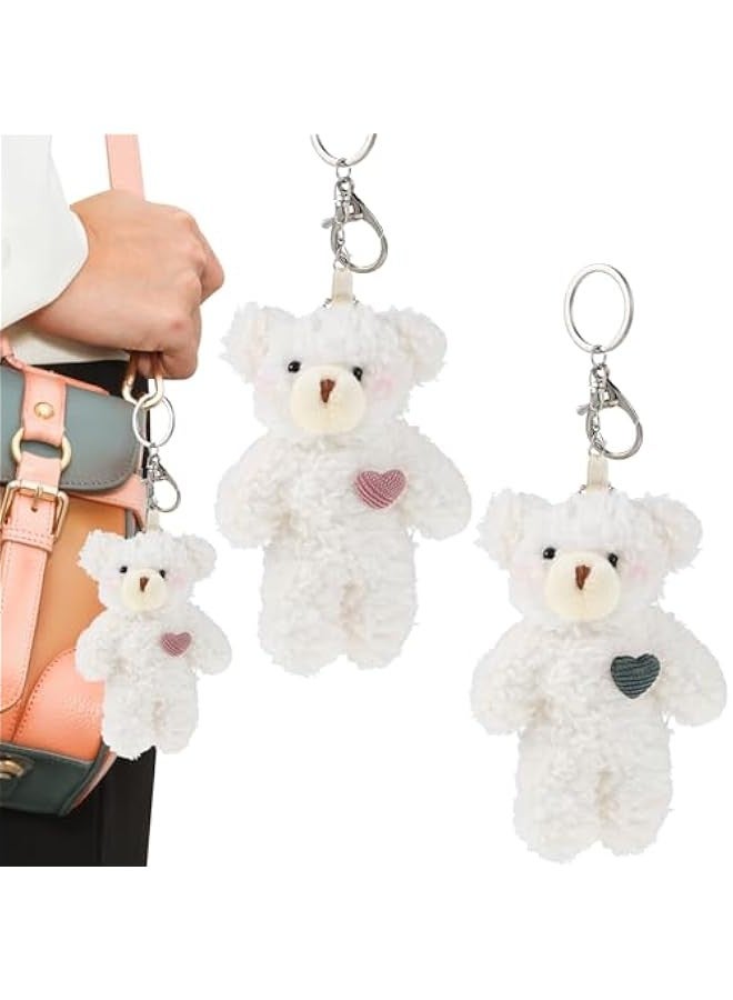 2pcs Plush Bear Keychain Teddy Bear Keychain Aniaml Key Ring Hanging Ornament Plush Stuffed Animal Car Key Holder for Girls Women  - Image 2