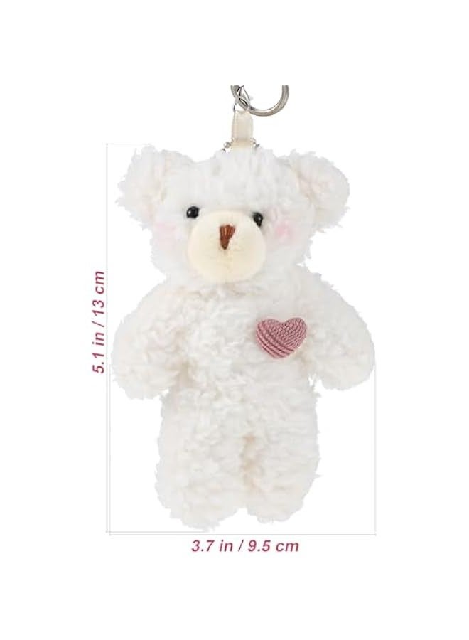 2pcs Plush Bear Keychain Teddy Bear Keychain Aniaml Key Ring Hanging Ornament Plush Stuffed Animal Car Key Holder for Girls Women  - Image 4