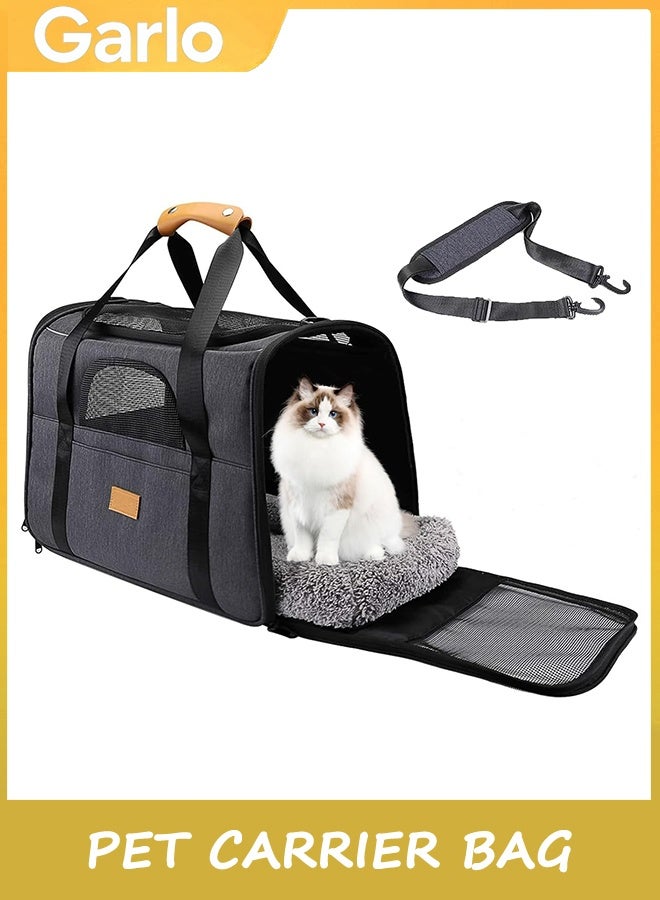 Garlo Pet Carrier Bag, Portable Cat Carrier Bag Top Opening, Removable Mat and Breathable Mesh, Foldable Cat Carrier Transport Bag for Dogs and Cats, with Shoulder Strap - Image 1