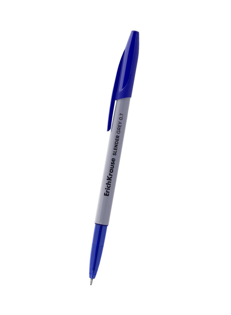 ErichKrause 50-Piece Slender Grey Stick Ballpoint Pen 0.7mm Tip Blue Ink - Image 2