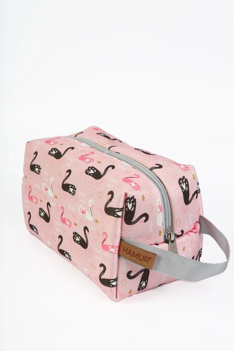Hamur Zippered Dirty Clean and Wet Dry Baby Laundry Clothes Multi-Purpose Makeup Bag Swan