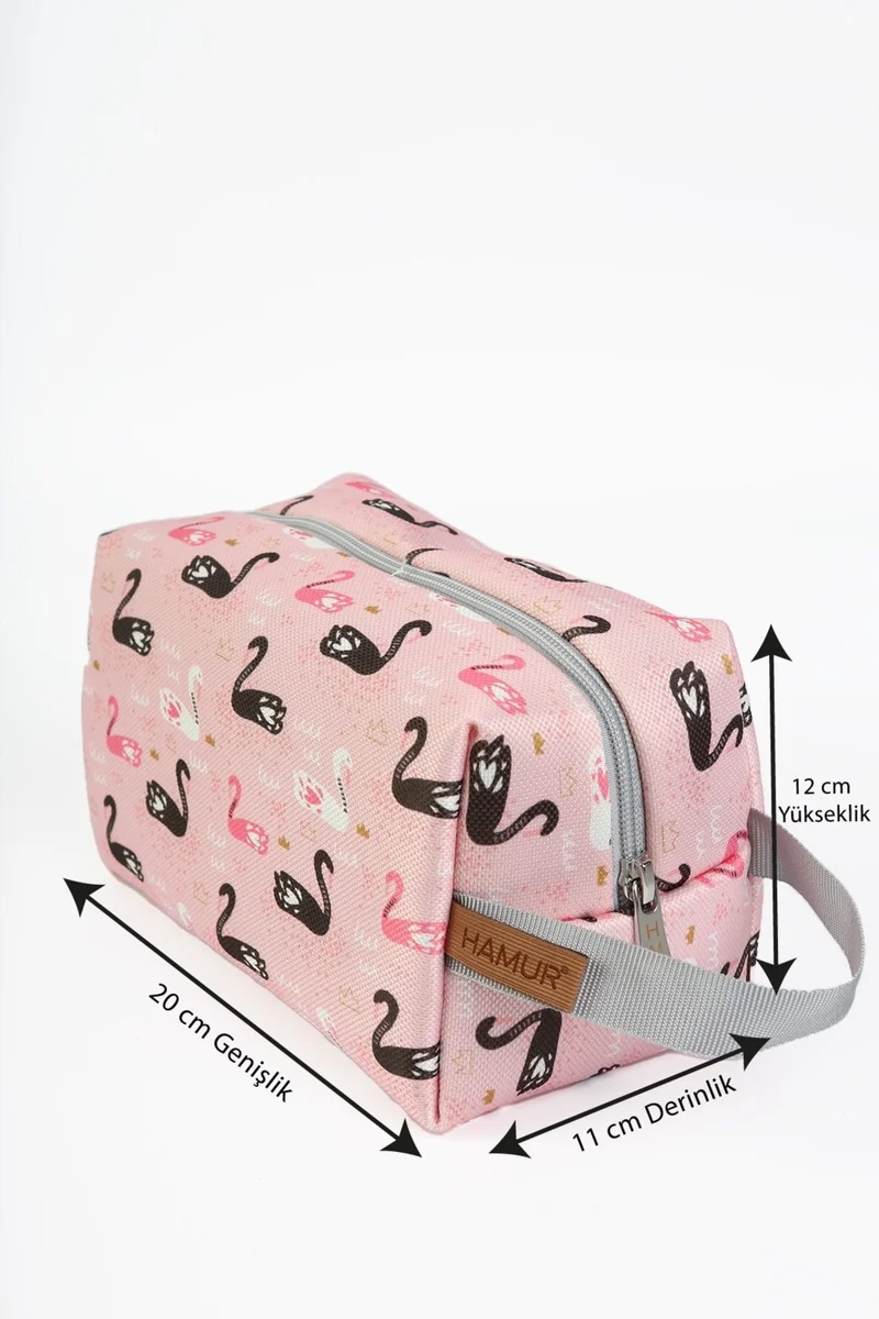 Hamur Zippered Dirty Clean and Wet Dry Baby Laundry Clothes Multi-Purpose Makeup Bag Swan