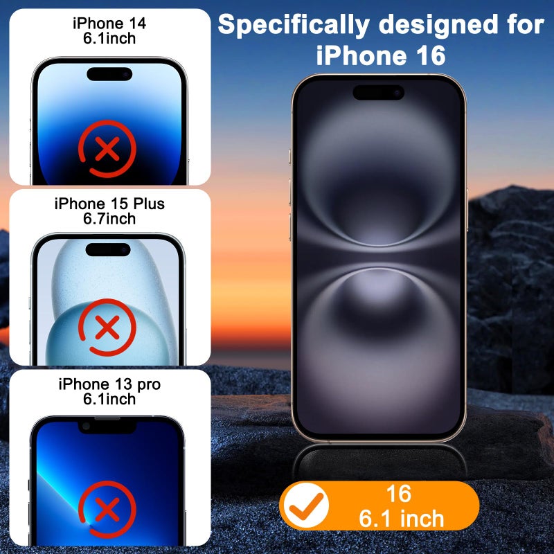 SIBEITU 3 Pack Screen Protector for iPhone 16 with 3 Pack Camera Lens Tempered Glass Protector, 6.1 Inch HD Clear Tempered Glass Film 9H Hardness Full Coverage, Scratch Resistent, No Air Bubbles - Image 2