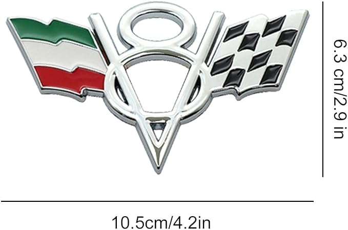 OAN 3D Metal V8 Engine Displacement Logo Racing Decoration Luggage Trunk Tailgate Bumper Badge Sticker Decoration Accessories (V8 Itlay) - Image 2