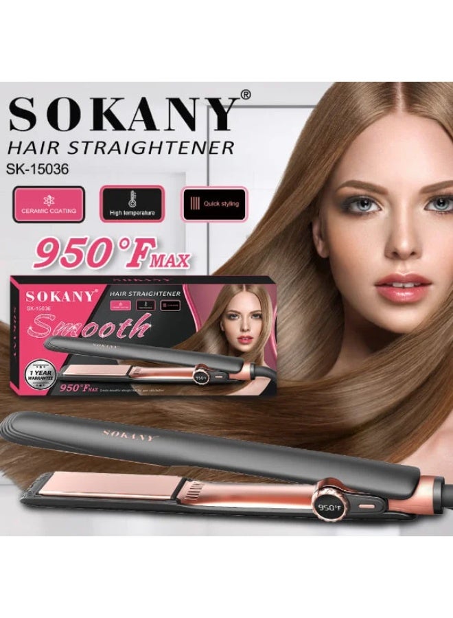 Sokany SK-15036 Digital Hair Straightener – 65W – Multi-Temperature up to 950°F - Image 2