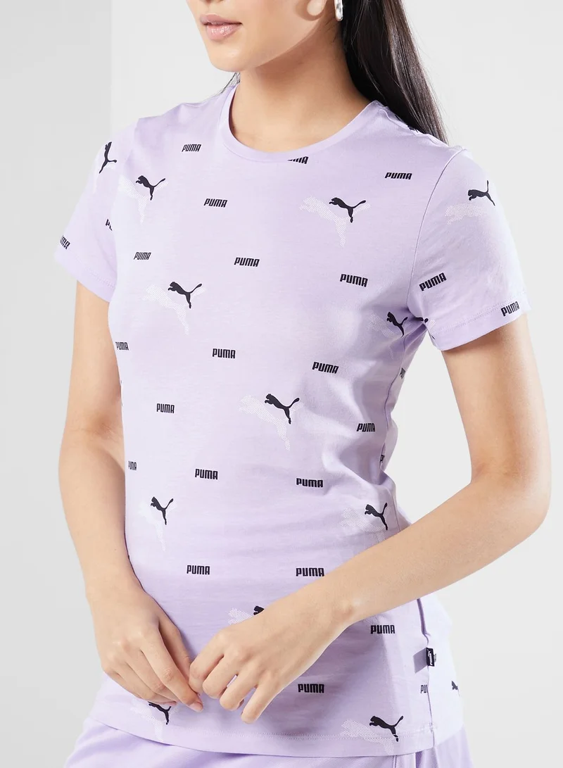 PUMA Essential Power Logo Aop T-Shirt