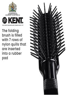 KENT As8 Anti Static Hair Brush Travel Brush Small Hair Brush For Smoothing, Straightening, And Curling Short Or Medium Hair. 7-Row Mini Hairbrush Anti Static For Hair Frizz Free Brush Made In England  - Image 3