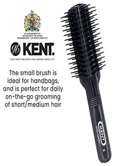 KENT As8 Anti Static Hair Brush Travel Brush Small Hair Brush For Smoothing, Straightening, And Curling Short Or Medium Hair. 7-Row Mini Hairbrush Anti Static For Hair Frizz Free Brush Made In England  - Image 5