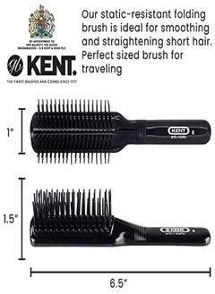 KENT As8 Anti Static Hair Brush Travel Brush Small Hair Brush For Smoothing, Straightening, And Curling Short Or Medium Hair. 7-Row Mini Hairbrush Anti Static For Hair Frizz Free Brush Made In England  - Image 2