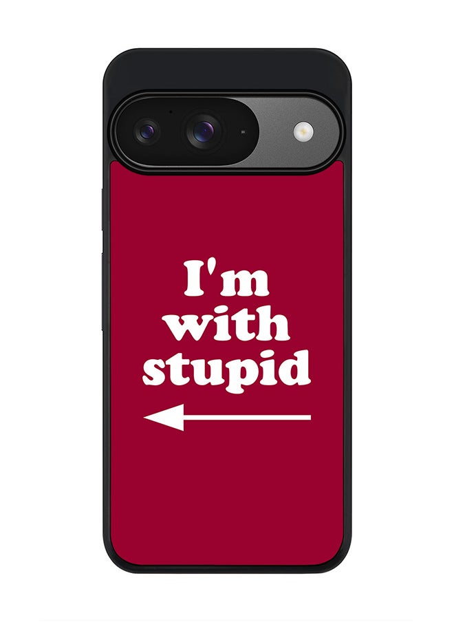 Stylizedd For Google Pixel 9 Case,Slim fit Camera Protection, Shockproof Thin Phone cover - I'm with stupid  - Image 1