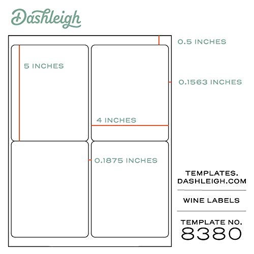 Dashleigh Large Wine Bottle Kraft Printable Labels, 4x5 inches, fits Classic Bordeaux, Burgundy, and Champagne Bottles (Brown Kraft, 40 Labels) - Image 4