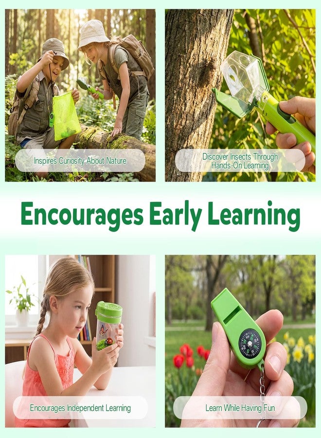 Kiditos Bug Catcher Kit for Kids, Outdoor Explorer STEM Toy with One-Click Insect Catcher, Observation Container, Tweezers & Compass Whistle, Nature Adventure Gift for Boys Girls Ages 3-8 - Image 5