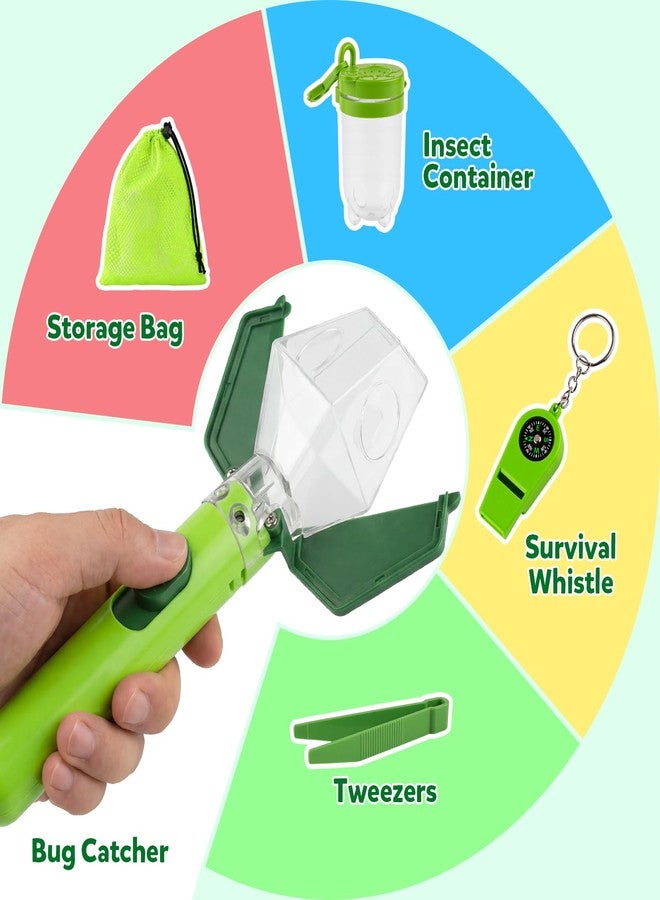 Kiditos Bug Catcher Kit for Kids, Outdoor Explorer STEM Toy with One-Click Insect Catcher, Observation Container, Tweezers & Compass Whistle, Nature Adventure Gift for Boys Girls Ages 3-8 - Image 4