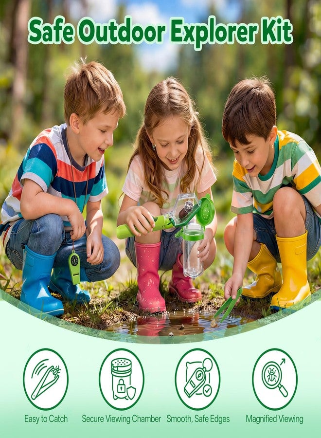 Kiditos Bug Catcher Kit for Kids, Outdoor Explorer STEM Toy with One-Click Insect Catcher, Observation Container, Tweezers & Compass Whistle, Nature Adventure Gift for Boys Girls Ages 3-8 - Image 2