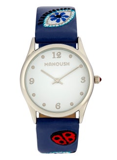 Manoush Manoush Patch Collection  - Unisex Analogue Classic Quartz Blue PU Leather Wrist Watch - MSHPA01  - Image 1