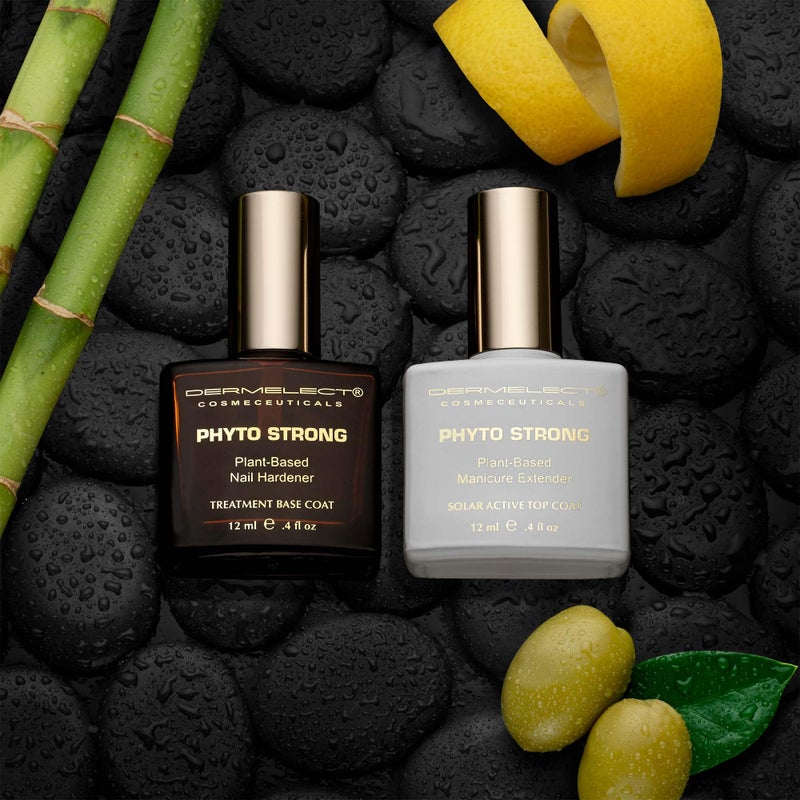Dermelect Cosmeceuticals Phyto Strong Natural Nail Duo (2 full size pcs) Protein-Peptide Infused Base Coat & Top Coat Set, Strengthening, Hardening, for All Nail Types, Plant-Based, Vegan, Non-Toxic - Image 3