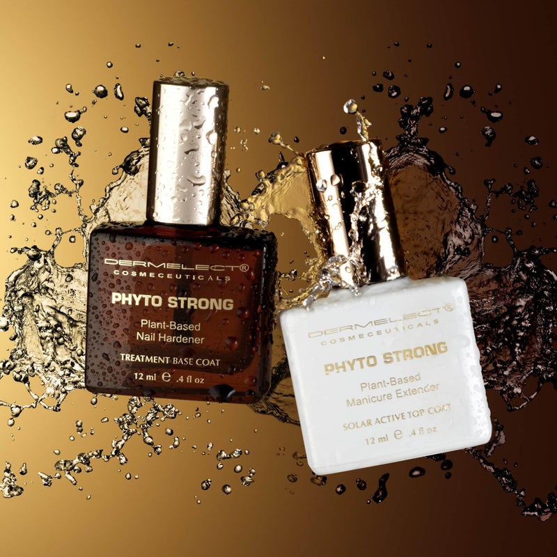 Dermelect Cosmeceuticals Phyto Strong Natural Nail Duo (2 full size pcs) Protein-Peptide Infused Base Coat & Top Coat Set, Strengthening, Hardening, for All Nail Types, Plant-Based, Vegan, Non-Toxic - Image 5