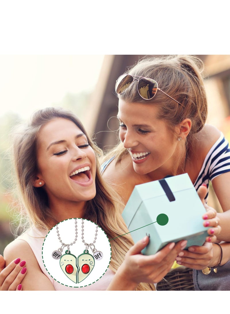 Excefore Avocado Necklace, Friendship Necklace for 2, BFF Necklace Pendant with Avocado Heart,  Magnet Attraction Good friend BFF Double Necklace, Cartoon necklace for kids - Image 4