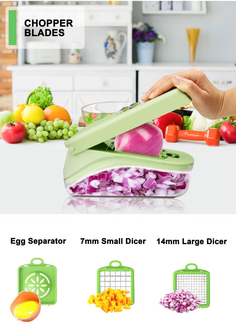Vegetable Chopper 17 in 1 Slicer Multi-Function Adjustable Kitchen Vegetable Slicer Dicer - Green