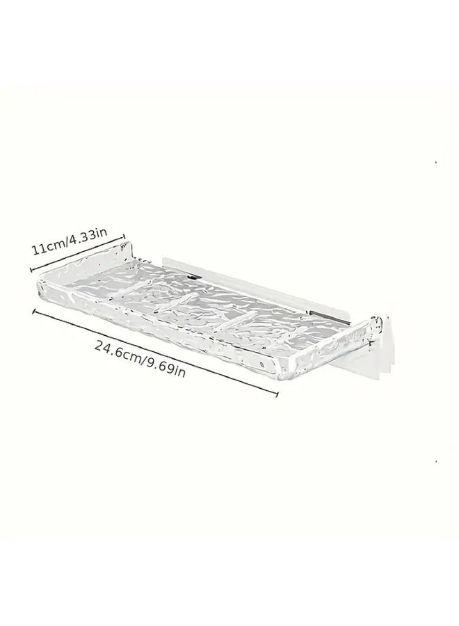 Acrylic Transparent Bathroom Shelf Organizer For Makeup And Skincare Punch Free Wall Mounted Expandable Storage Rack No Electricity Needed With Special Features For Bathroom Supplies - Image 4