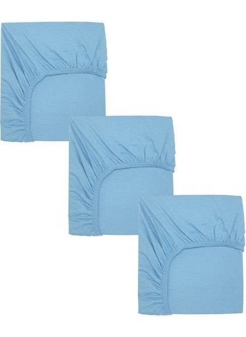 Cotenconcept 3 Pieces 40X80 cm Mother's Side Elastic Combed Cotton Fabric Baby Bedsheet  - Image 1