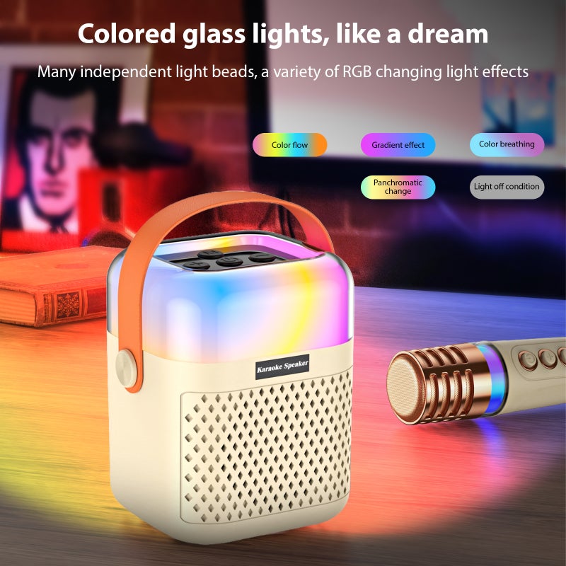 Karaoke Machine with 2 Wireless Microphones BT Microphone and Speaker KTV Set with RGB Light Effects 3D Surround Sound Rechargeable Handheld Mic Portable Karaoke System for Home Party Outdoor - Image 2