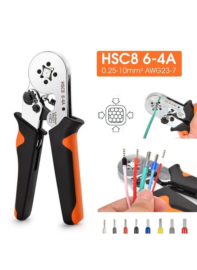 Wire Crimping Tool Kit with Wire Stripping Pliers, Ferrule Crimping Tool Kit, Self-Adjusting Square Wire Crimper Plier for AWG 23-7 with 1200PCS Assortment Ferrule Wire Copper Crimp Connector