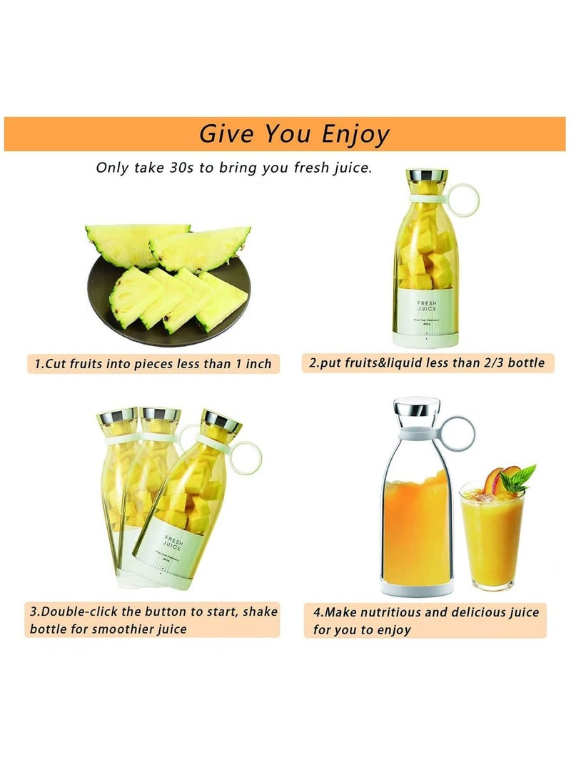 USB Rechargeable Personal Size Juice Cup, Portable Blender, Blender Juicer Juice Cup Fruit Blender Portable Fruit Cup, Personal Blender for Smoothies and Smoothies