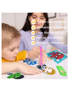 Excefore Diamond Painting Stickers Kits for Kids, Gem Art Kits, 5D Big Gem Diamond Painting, Diamond art for kids with dots, Superhero Gift for boy and girls Age 4-12  - Image 5