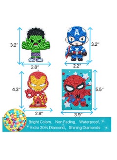 Excefore Diamond Painting Stickers Kits for Kids, Gem Art Kits, 5D Big Gem Diamond Painting, Diamond art for kids with dots, Superhero Gift for boy and girls Age 4-12  - Image 3