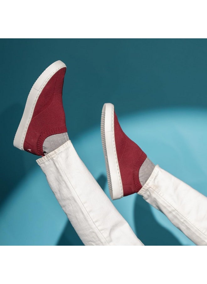 YOHO - YOHO FreeStep Spacious and Casual Slip on Shoes | Comfortable for Long Hours of Walking | Outperforms Memory Foam | Arch Support Insole | Maroon - UK 8 - Image 1