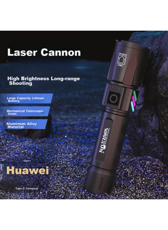 Warsun Warsunz23 High-intensity Flashlight With Zoom, Long-range, Outdoor Survival, Military-grade, Ultra-bright, Rechargeable, Portable, Outdoor Lighting, Emergency-grade - Image 1
