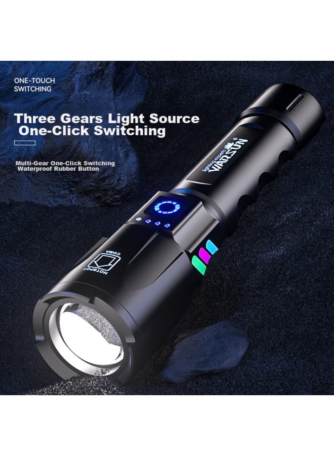 Warsun Warsunz23 High-intensity Flashlight With Zoom, Long-range, Outdoor Survival, Military-grade, Ultra-bright, Rechargeable, Portable, Outdoor Lighting, Emergency-grade - Image 2