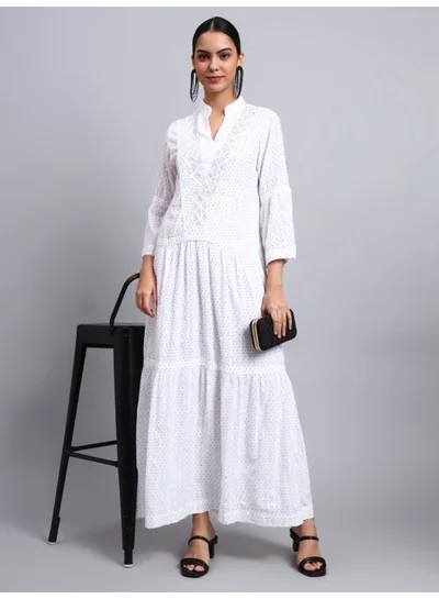 Alaya Women's Cotton Jalabiya with Mirror Work-AL4051