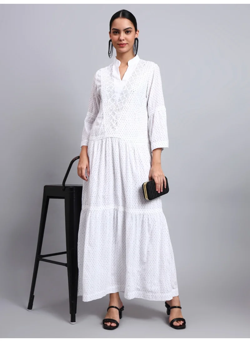 Alaya Women's Cotton Jalabiya with Mirror Work-AL4051